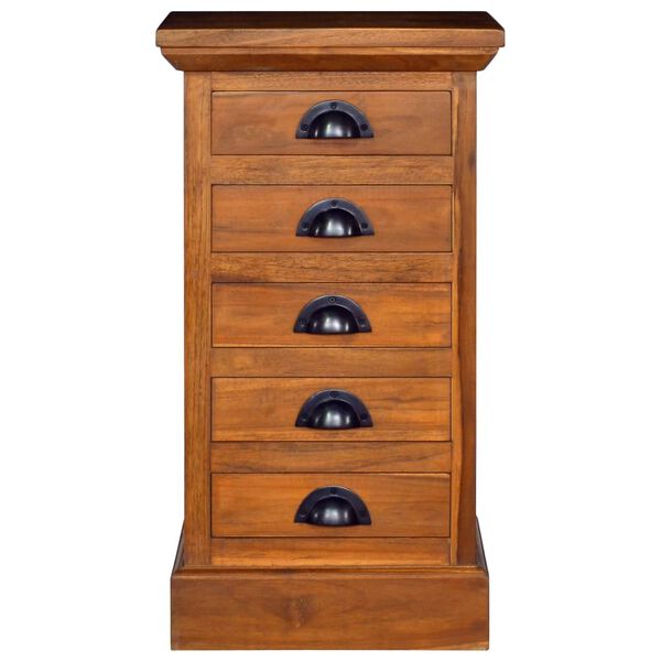vidaXL Schrank mit 5 Schubladen 35x30x60 cm Teak Massivholz