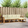 vidaXL Outdoor-Sofagarnitur 5 pcs Natur und Creme Massivholz Akazie