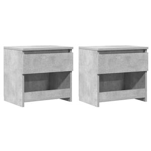 vidaXL Nachttische 2 Stk. Betongrau 40x30x39 cm Holzwerkstoff