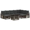 vidaXL Gartensofa-set 10 stk. Grau und Dunkelgrau Poly-Rattan