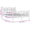 vidaXL Bettgestell mit Kopf- und Fu&szlig;teil Metall Schwarz 120x190 cm