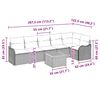 vidaXL Gartensofa-set mit Kissen 7 pcs Schwarz Poly-Rattan