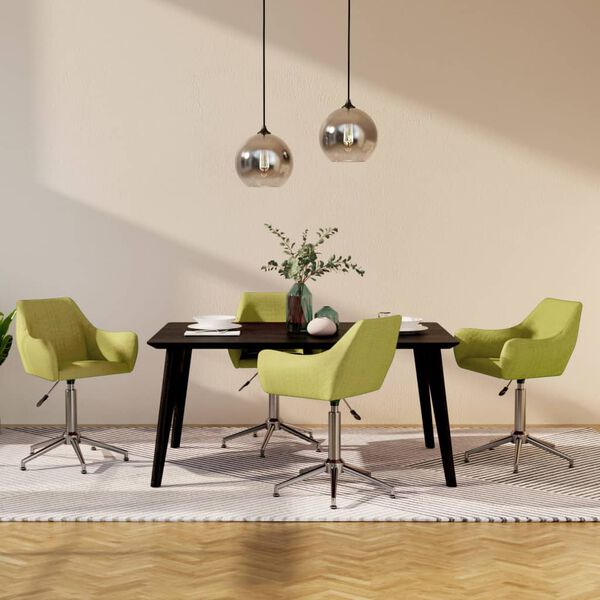 vidaXL Esszimmerst&uuml;hle 4 Stk. Drehbar Gr&uuml;n Stoff