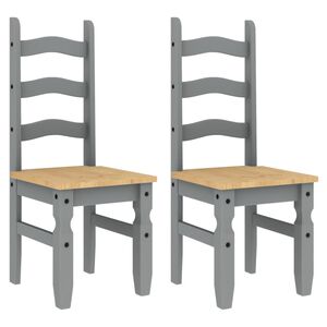 vidaXL Essst&uuml;hle 2 Stk. Corona Grau 42x47x107 cm Massivholz Kiefer