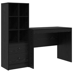 vidaXL Schreibtisch Schwarz Eichen-Optik 145.5 x 50 x 127 cm 2 stk.