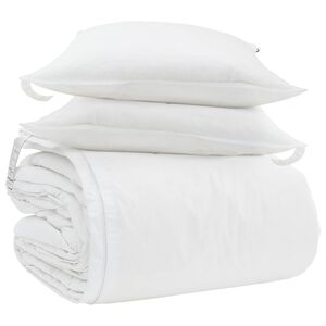 vidaXL Bettdecken Set mit Kissen 3 pcs Wei&szlig; Daunenfeder