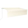 vidaXL Markise Automatisch Einziehbar mit Volant 6x3 m Creme