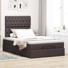 vidaXL Ottoman-Bett mit Matratze & LEDs Dunkelbraun 120x200 cm Stoff