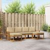 vidaXL Outdoor-Sofagarnitur 6 pcs Natur und Beige Holzwerkstoff