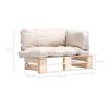 vidaXL Outdoor-Sofa Paletten mit Kissen in Sandfarben Kiefernholz