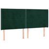 vidaXL Kopfteil mit Ohren Dunkelgr&uuml;n 183x16x118/128 cm Samt