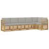vidaXL Outdoor-Sofagarnitur 6 Stk. Wei&szlig; und Hellgrau Polyester