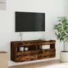 vidaXL TV-Wandschrank mit LED-Leuchten R&auml;uchereiche 100x30x40 cm
