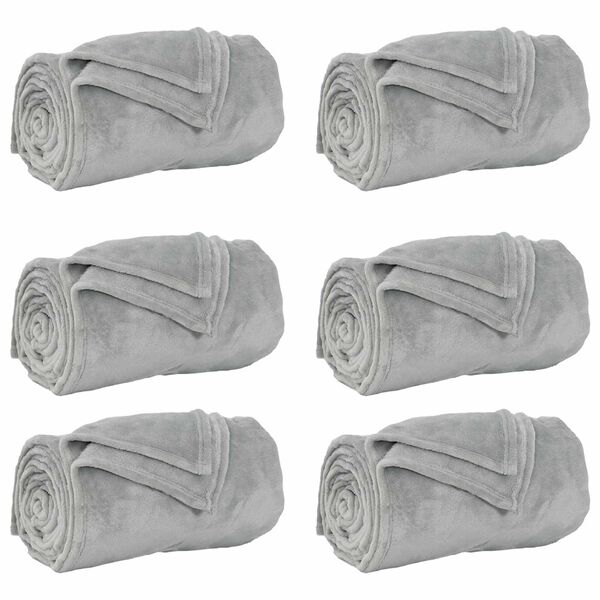 vidaXL Wohndecken 6 pcs Grau 220 x 240 cm Fleece