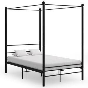 vidaXL Himmelbett Schwarz Metall 120x200 cm