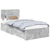 vidaXL Bettrahmen mit Schubladen Beton Grau 70 x 190 cm Holzwerkstoff
