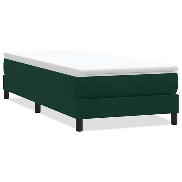 vidaXL Boxspringbett ohne Matratze Dunkelgr&uuml;n 80x220 cm Samt