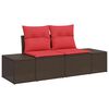 vidaXL Garten-Sofa mit Kissen 184 x 62 x 69 cm Poly-Rattan