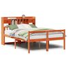 vidaXL Massivholzbett mit Regal ohne Matratze Wachsbraun 140x200 cm