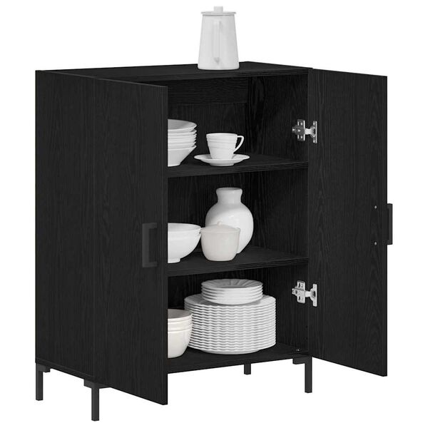 vidaXL Sideboard Schwarz Eichen-Optik 69,5 x 34 x 90 cm Holzwerkstoff