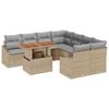 vidaXL Gartensofa-set 9 Stk. Beige und Grau