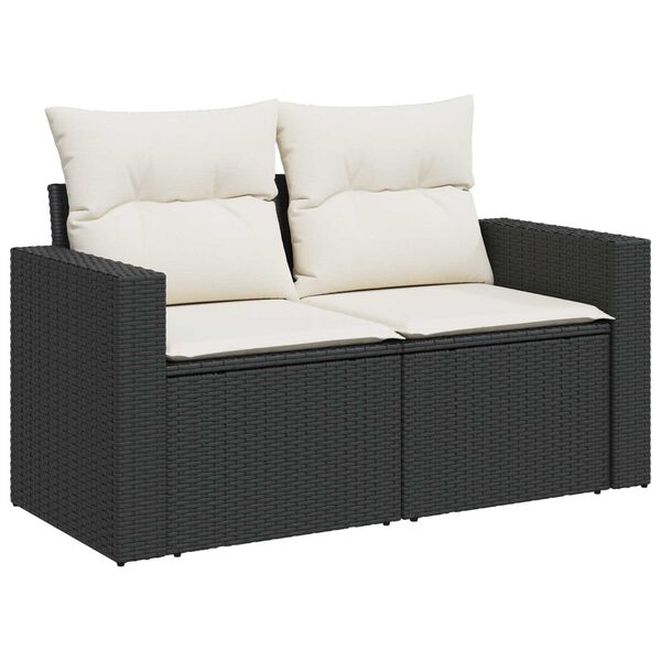 vidaXL Garten-Sofa-Set 12 pcs Schwarz Poly-Rattan