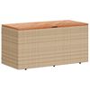 vidaXL Gartentruhe Beige 110x50x54 cm Poly Rattan Akazienholz
