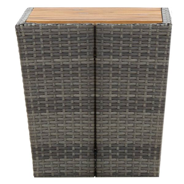vidaXL Beistelltisch Grau 41,5×41,5×43 cm Poly Rattan & Massivholz