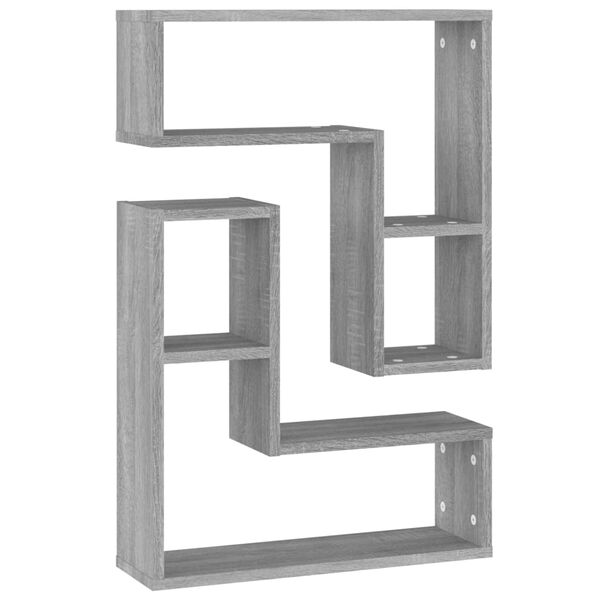 vidaXL Wandregale 2 Stk. Grau Sonoma 50x15x50 cm Holzwerkstoff