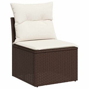 vidaXL Garten-Sofa-Set mit Speicher 7 pcs Braun Poly Rattan