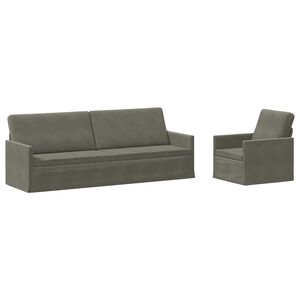 vidaXL Sofa-Set 2 pcs Hellgrau Cordstoff