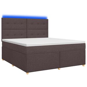 vidaXL Boxspringbett mit Matratze Dunkelbraun 140 x 190 cm Stoff