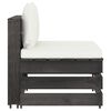 vidaXL Modulares Mittelsofa mit Kissen Grau Imprägniertes Holz