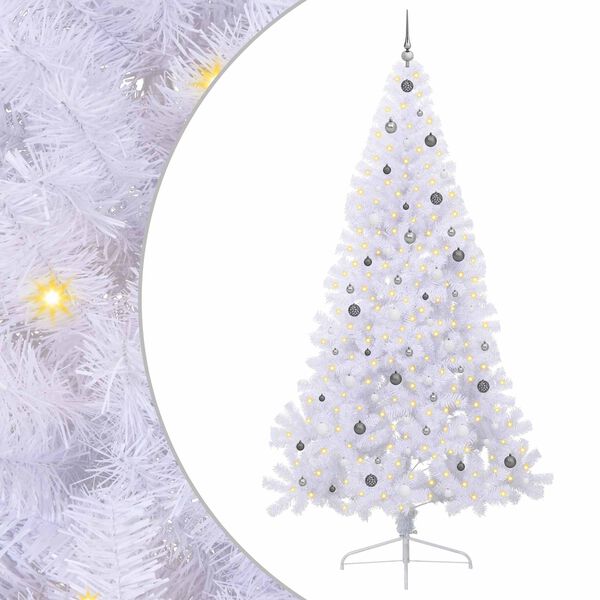 vidaXL K&uuml;nstlicher Weihnachtsbaum Wei&szlig; 240 cm PVC und Stahl