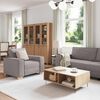 vidaXL Sofa 3 pcs Taupe Leinenmischgewebe
