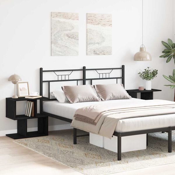 vidaXL Nachttisch 2 pcs Schwarz Eichen-Optik 50 x 30 x 51,5 cm