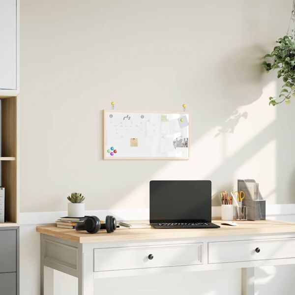 vidaXL Magnetisches Whiteboard mit Rahmen aus massivem Kiefernholz 60 x 30 cm