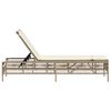 vidaXL Sonnenliege mit Auflage Beige Poly Rattan