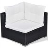 vidaXL 6-tlg. Garten-Lounge-Set mit Auflagen Poly Rattan Schwarz