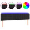 vidaXL LED Kopfteil Schwarz 180x5x78/88 cm Samt