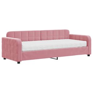 vidaXL Tagesbett mit Matratze Rosa 80x200 cm Samt