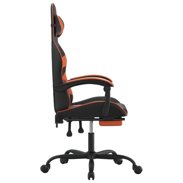 vidaXL Gaming-Stuhl mit Fu&szlig;st&uuml;tze Schwarz und Orange Kunstleder