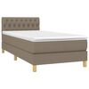 vidaXL Boxspringbett mit Matratze Taupe 90x190 cm Stoff