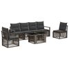 vidaXL Gartensofa-set 7 stk. Grau und Dunkelgrau Poly-Rattan