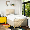 vidaXL Boxspringbett mit Matratze Creme 120x190 cm Stoff