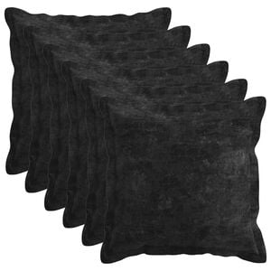 vidaXL Kissenbezug 6 stk. HOUTEN Anthrazit 30 x 30 cm Chenille-Stoff