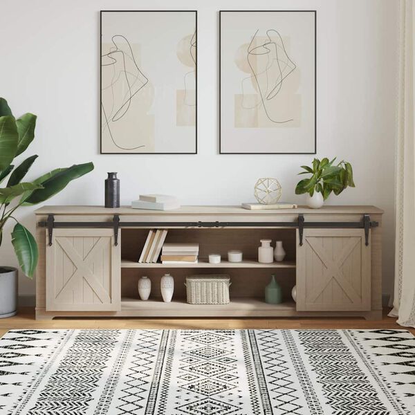 vidaXL Schiebet&uuml;rbeschlag Set f&uuml;r Schrankt&uuml;ren 200 cm Karbonstahl