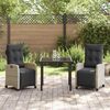 vidaXL Garten Essgruppe mit Kissen 3 pcs Hellgrau Poly-Rattan