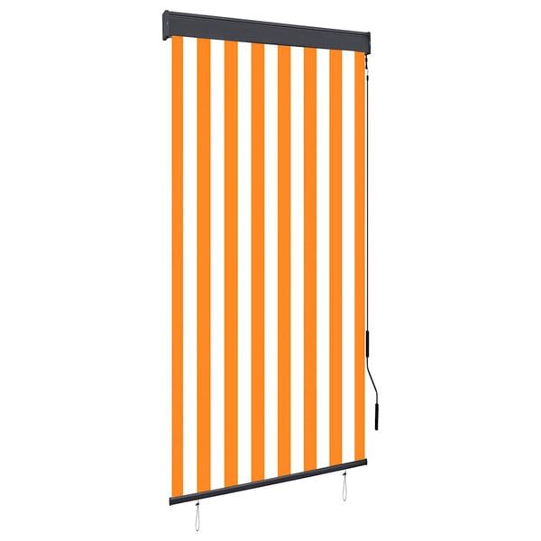 vidaXL Au&szlig;enrollo 80 x 250 cm Wei&szlig; und Orange