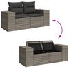 vidaXL 4-tlg. Garten-Sofagarnitur mit Kissen Grau Poly Rattan